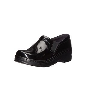 Klogs Footwear Naples Black Patent Leather Clogs Slip Resistant Shoes Womens 10M